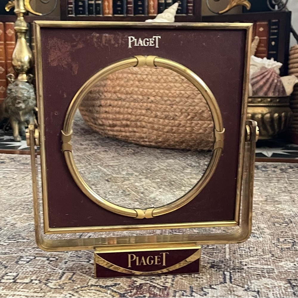 Vintage Piaget Store Display Mirror, Swiss Made,. Heavy Brass
